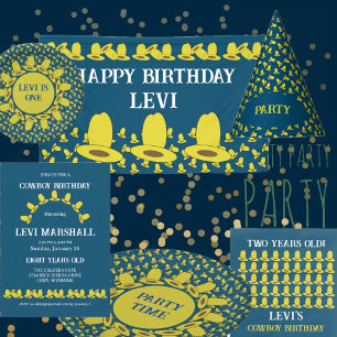 Lona Cartel de la fiesta de cumpleaños de Cowboy