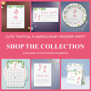 Invitación Baby Shower de flamenco rosado cúbico