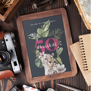 Papel De Regalo Leopardo rosa de la jungla salvaje de Safari