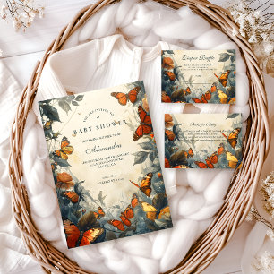 Invitación Baby Shower Jardín de Mariposas