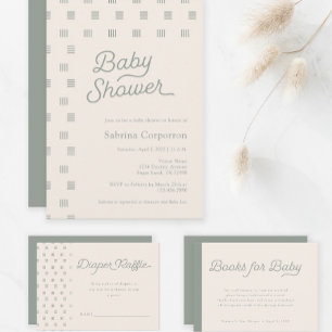 Baby Brunch   Invitación a Sage Boho Minimalista