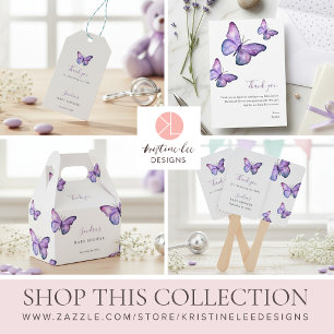 Postal Mariposa Baby Shower Elegante Minimalista Simple