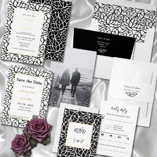 Elegante Guardar La Invitación De Foliage De Fecha