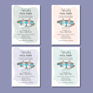 Invitación Fiesta de cumpleaños de la piscina de invierno