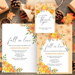 Invitación Ducha de novias de la caída de calabaza