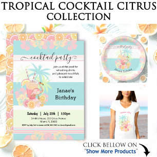 Servilleta De Papel Cóctel Citrus Piscina Fiesta Playa Tropical