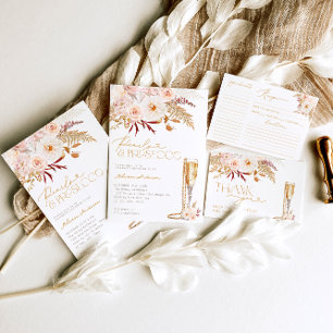 Invitación Perlas fotográficas y ducha de novia floral Prosec