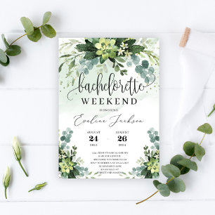 Invitación Boda de las iniciales suculentas del boho de la ve