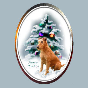 Tarjeta Festiva Regalos de Navidades Terrier de Irlanda