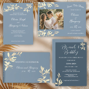 Tarjeta De Consejos Sinfonía floral eterna en Boda azul