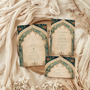 Invitación Ornate Elegant Floral Islamic Boda