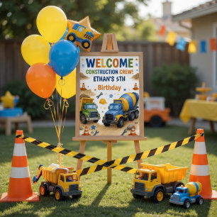 Invitación ¡Excava la Diversión Cumpleaños de Construcción