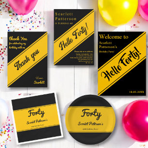 Tarjeta De Agradecimiento Elegante De Lujo Negro Y Moda De Oro Cumpleaños