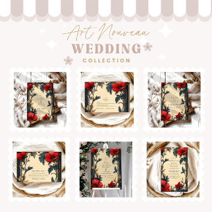 Tarjeta De Agradecimiento Boda floral clásico Art Nouveau