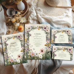 Tarjeta De Recepción Un poco de naturaleza de Boho Flor salvaje Diapper