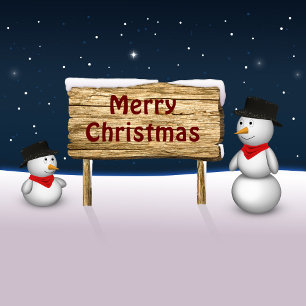 Cuidados hombres de nieve deseando Feliz Navidad