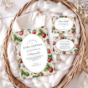 Invitación Chorreo de Fresas para Baby Shower