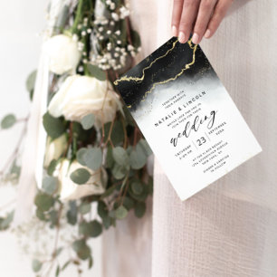 Invitación Ethereal Mist Ombre Green Relieve metalizado dorad