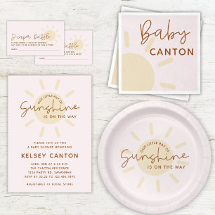 Invitación Nuestro pequeño rayo de Sunshine Boho Baby Shower