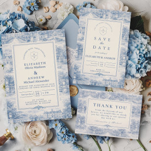 Tarjeta De Agradecimiento Boda en la Terraza del Jardín Blue Chateau
