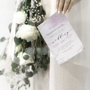 Invitación Boda de guión de Relieve metalizado plateado lujos