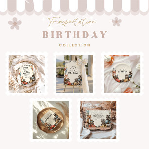 Tarjeta De Agradecimiento Dos animales de bosque rápido 2º cumpleaños