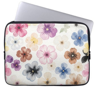 Funda Para Portátil Patrón floral rojo y blanco