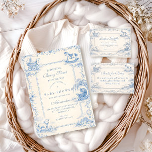 Servilleta De Papel Ducha de Bebé Azul de Guardería Toile