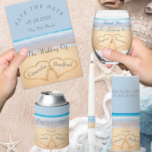 Menú Moda Dusty Blue 2 corazones en la boda de la playa