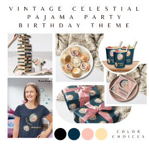 Papel De Regalo Sun Moon Face Vintage Celestial Birthday Pink