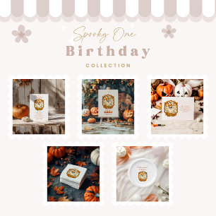Invitación Sunflower Lace Ghost Halloween Primer cumpleaños