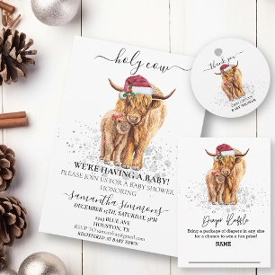 Invitación Navidades de Baby Shower de Holy Cow Highland Calf