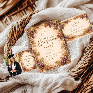 Tarjeta De Agradecimiento Fiesta de Graduación del Viñedo Vintage