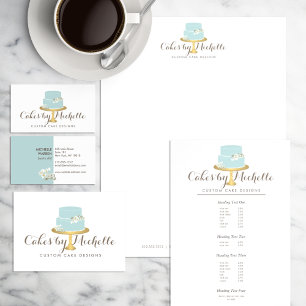 Flyer Elegante pastel azul con decoración de pasteles fl