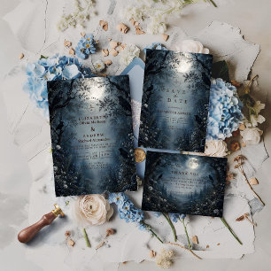 Tarjeta De Agradecimiento Boda oscura y boscosa con estilo