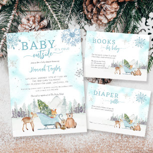 Invitación Bebé, hace frío fuera del Baby Shower de Winter Bo
