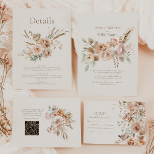 Invitación Whimsical Wildflower Meadow Boda