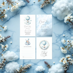 Tarjeta De Consejos Dreamy Hot Air Balloon Cloud 9 Baby Shower