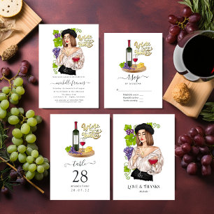 Tarjeta De Agradecimiento Degustación de vino Chica francés