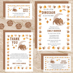 Tarjeta De Agradecimiento Un pequeño y bonito Baby Shower de dinosaurios