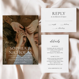 Invitación Sophia Photo Modern Boda