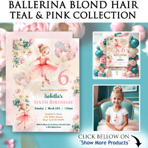 Papel De Regalo Ballerina Blond Chica Birthday Pink Custom Name