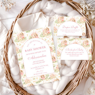 Tarjeta De Recepción Sorteo de pañales para baby shower del jardín de h