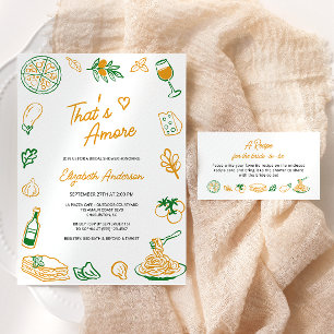 Invitación Eso es más una ducha de novia gastronómica italian