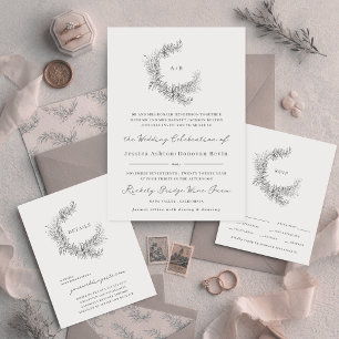 Tarjeta De Recepción Detalles de Boda Botánicos de Arte Fino