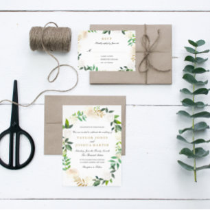 Invitación a la boda Wreath Wreath Gold de Rubor