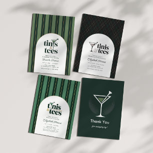 Tarjeta De Agradecimiento Tinis & Tees Country Club Fiesta de Golf