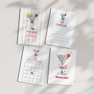 Tarjeta De Agradecimiento Fiesta de Martini de Cereza