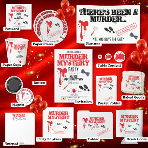 Invitación Fiesta de cumpleaños del misterio del asesinato