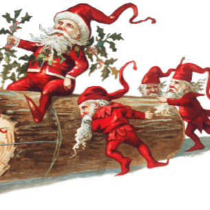 Pegatina Redonda Navidades Red Elves Beautiful Silver